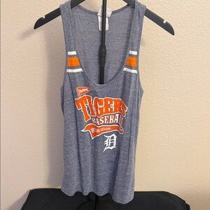 Womens Detroit Tigers 5th & Ocean Blue and Orange Tigers Tank Top